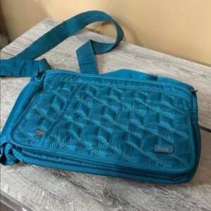 LUG WINGS CROSSBODY BAG BLUE GREEN 13 X 9 PURSE NEW